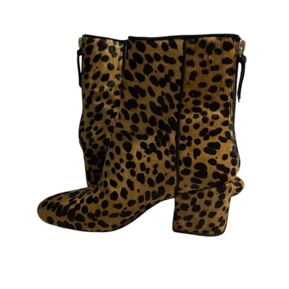 J.Crew Sadie Leopard Calf Hair Ankle Boots - Picture 6 of 12